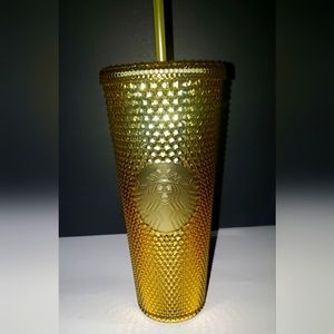 Starbucks Venti 24oz Gold Diamond Studded Tumbler